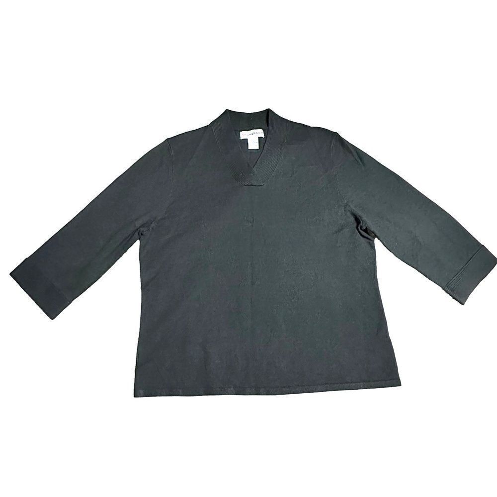 Vintage Sag Harbor Black V-neck 3/4 sleeve sweater